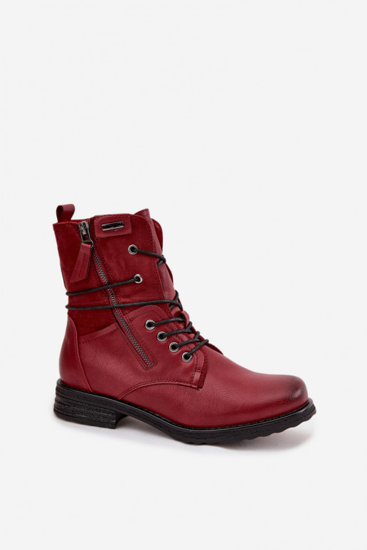 Modische massive Stiefel Burgund Perfecto Modische massive Stiefel Burgund Perfecto