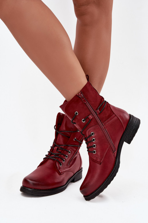 Modische massive Stiefel Burgund Perfecto Modische massive Stiefel Burgund Perfecto