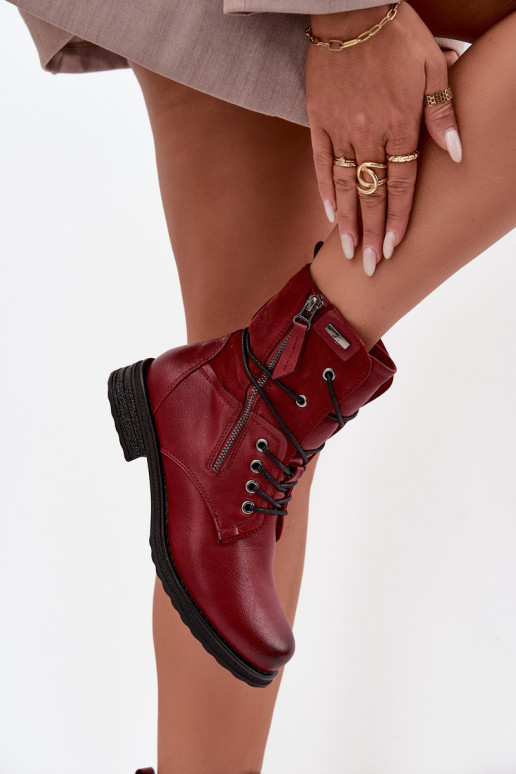 Modische massive Stiefel Burgund Perfecto Modische massive Stiefel Burgund Perfecto