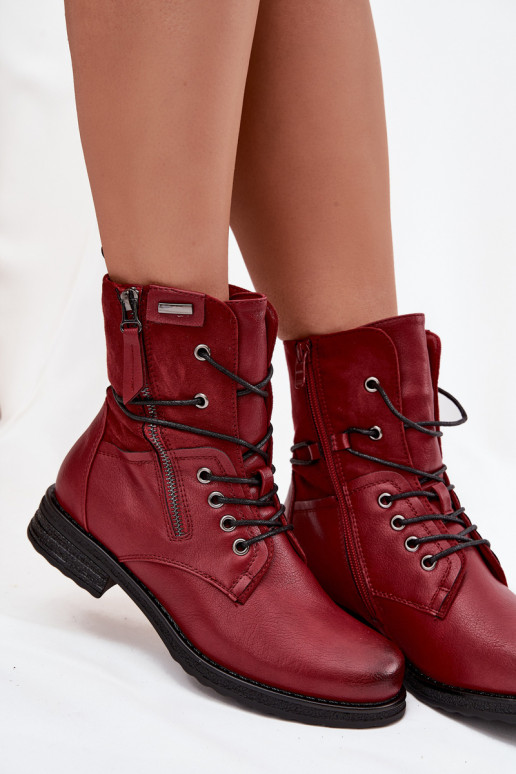 Modische massive Stiefel Burgund Perfecto Modische massive Stiefel Burgund Perfecto