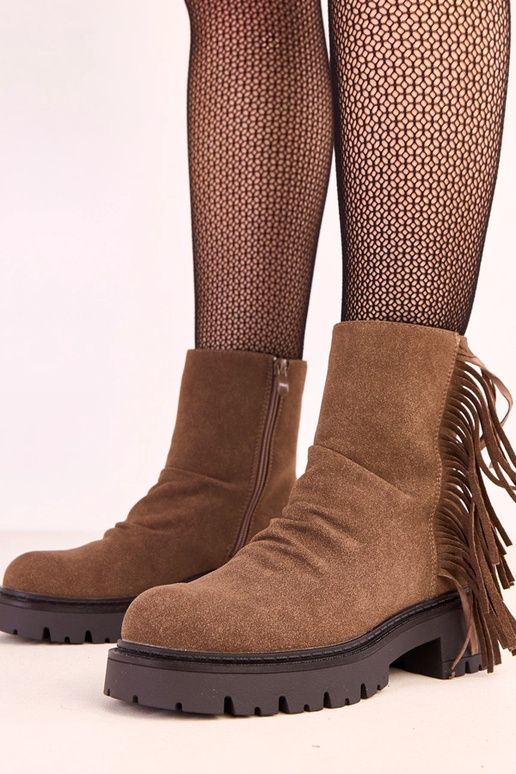 Rote Stiefel Silia mit Fransen auf... Rote Stiefel Silia mit Fransen auf...