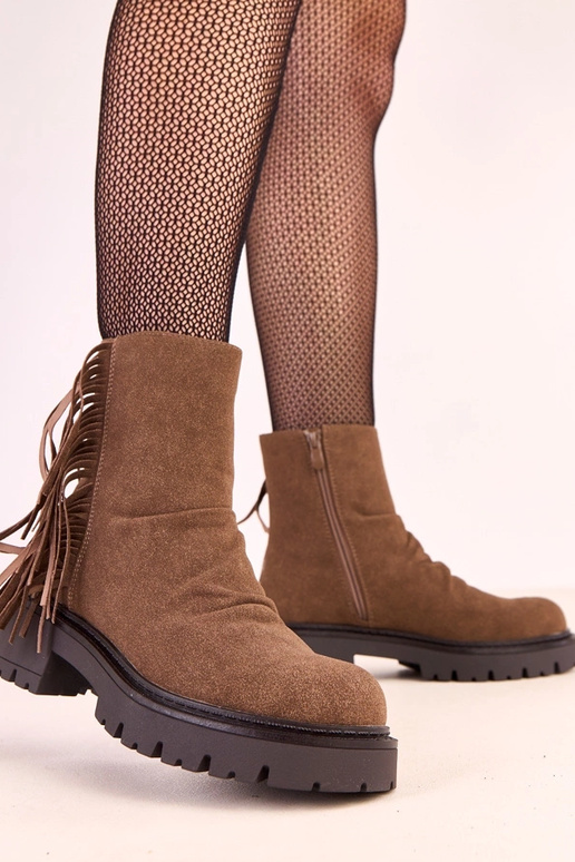 Rote Stiefel Silia mit Fransen auf... Rote Stiefel Silia mit Fransen auf...