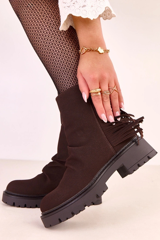 Schokoladenfarbene Stiefel Silia mit... Schokoladenfarbene Stiefel Silia mit...