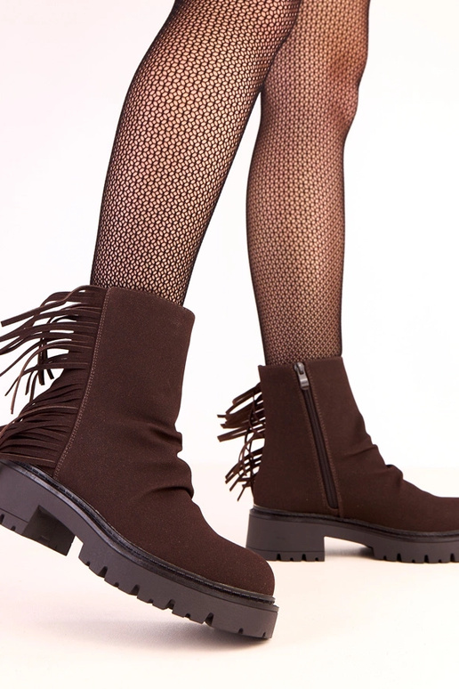 Schokoladenfarbene Stiefel Silia mit... Schokoladenfarbene Stiefel Silia mit...