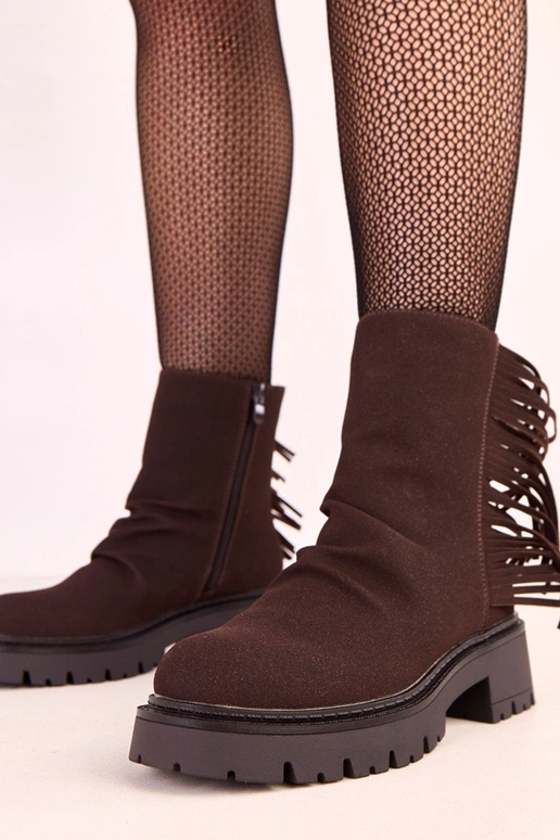 Schokoladenfarbene Stiefel Silia mit... Schokoladenfarbene Stiefel Silia mit...