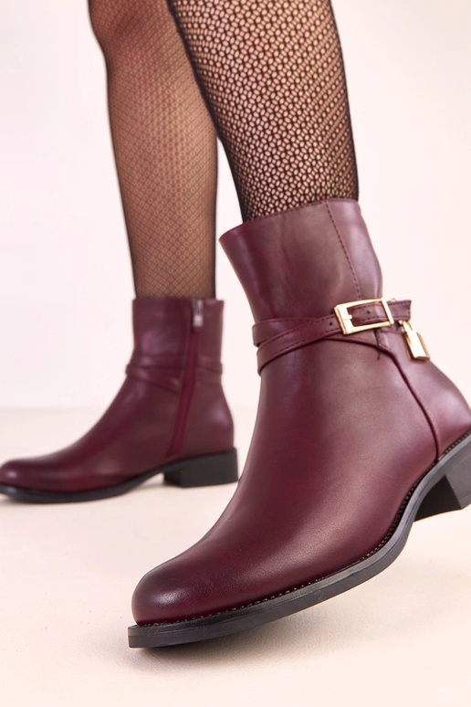 Dunkelrote Stiefeletten Zema mit... Dunkelrote Stiefeletten Zema mit...