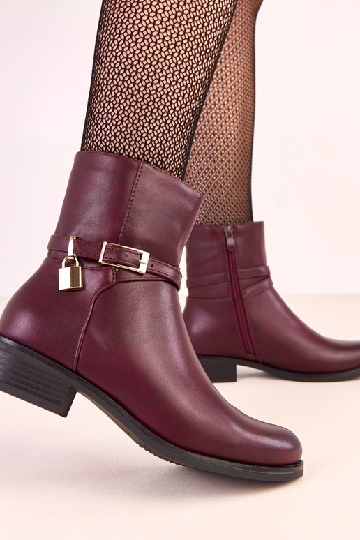 Dunkelrote Stiefeletten Zema mit... Dunkelrote Stiefeletten Zema mit...