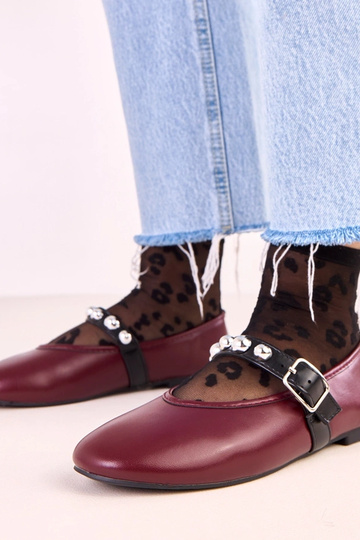 Dunkelrote Ballerinas Faira... 2