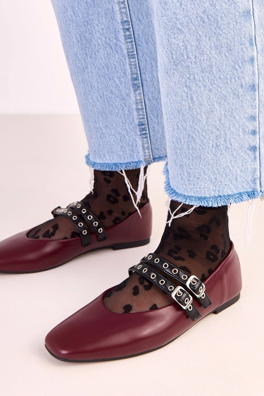 Dunkelrote Ballerinas Alfira mit... Dunkelrote Ballerinas Alfira mit...