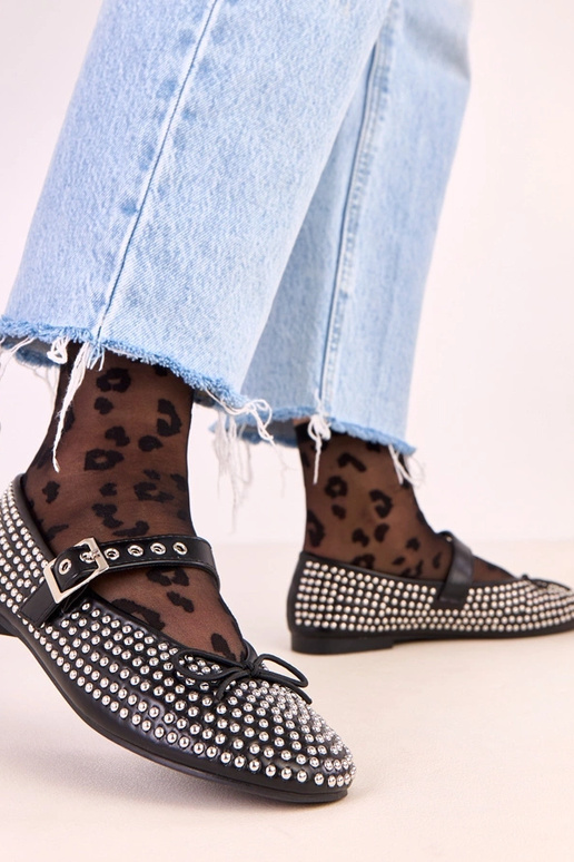 Schwarze Ballerinas Mylie, dekoriert... Schwarze Ballerinas Mylie, dekoriert...