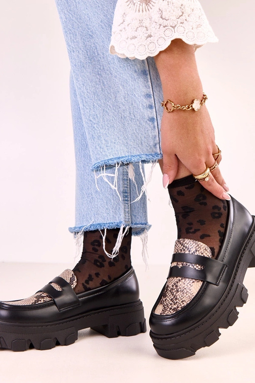 Schwarze Mokassins Loles mit... Schwarze Mokassins Loles mit...