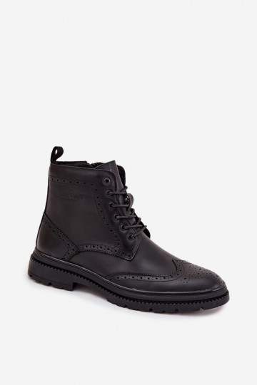Herren-Lederstiefeletten Lee Cooper LCJ-25-33-3961 in Schwarz