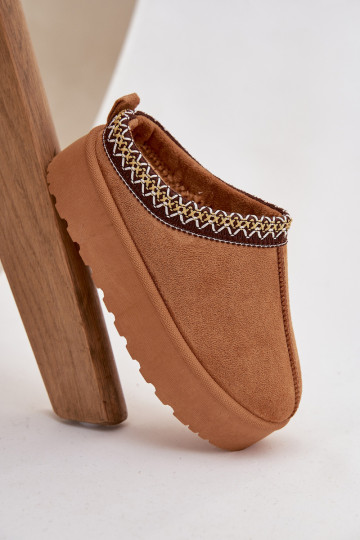 Kindersneestiefel mit Plattform und Stickerei in braun Jolisse 2