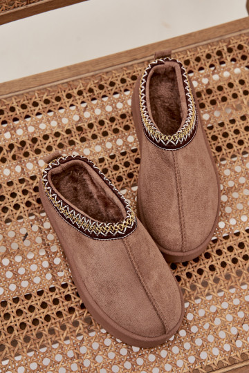 Kindersneestiefel mit Plattform und Stickerei in khaki Jolisse