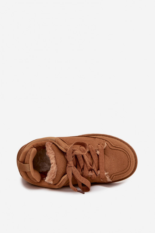 Sneakers Stilvollllschuhe Feminin sich Zuarm laufen mit Fell innen braune Farbe Cyrissa Sneakers Stilvollllschuhe Feminin sich Zuarm laufen mit Fell innen braune Farbe Cyrissa