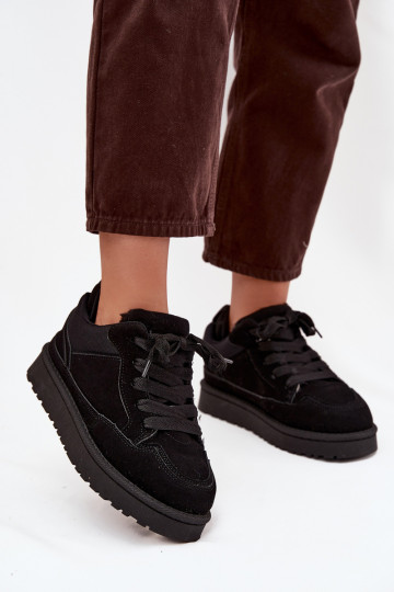 Sneakers Stilvollllschuhe Feminin sich Zuarm laufen mit Fell innen schZuarze Farbe Cyrissa