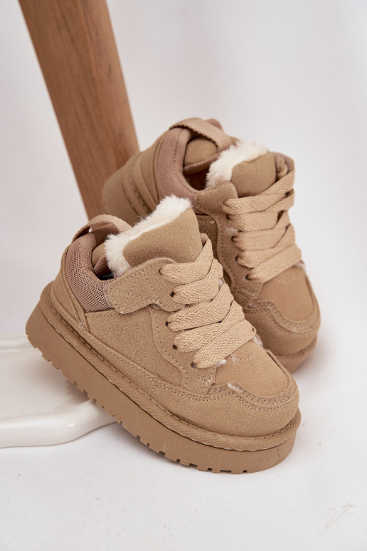 Kinder-Sneaker sich Zuarm laufen mit Fell innen Beige Mireen Kinder-Sneaker sich Zuarm laufen mit Fell innen Beige Mireen