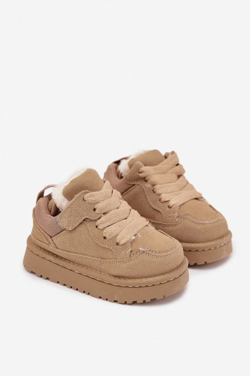 Kinder-Sneaker sich Zuarm laufen mit Fell innen Beige Mireen Kinder-Sneaker sich Zuarm laufen mit Fell innen Beige Mireen