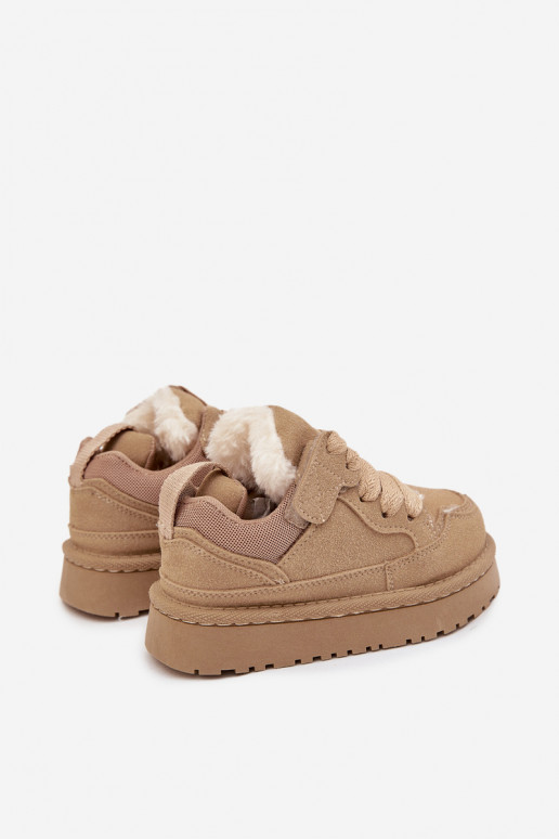 Kinder-Sneaker sich Zuarm laufen mit Fell innen Beige Mireen Kinder-Sneaker sich Zuarm laufen mit Fell innen Beige Mireen