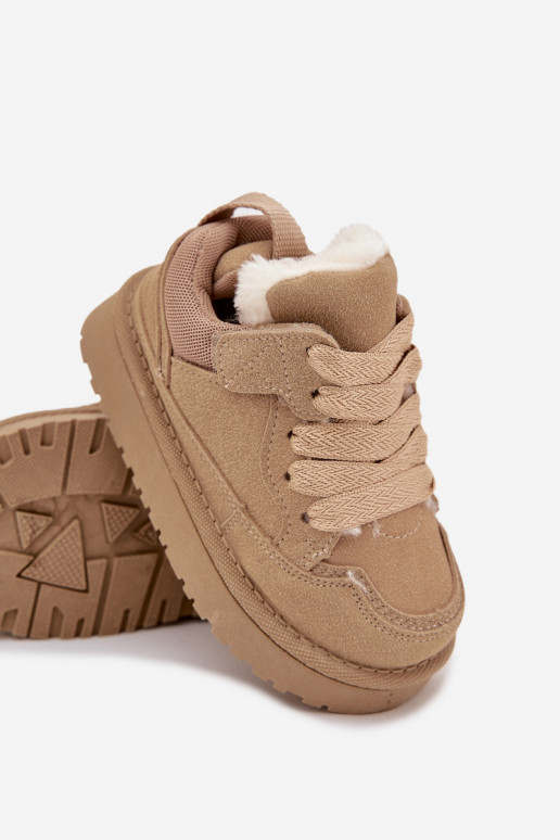 Kinder-Sneaker sich Zuarm laufen mit Fell innen Beige Mireen Kinder-Sneaker sich Zuarm laufen mit Fell innen Beige Mireen