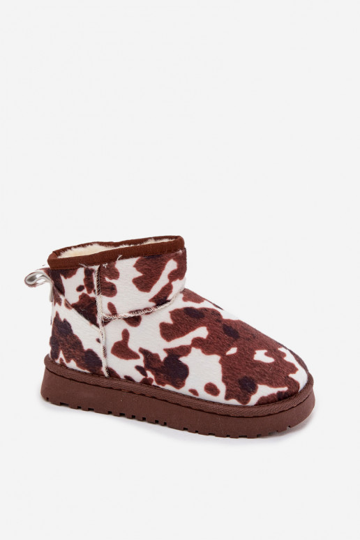 Schneestiefel Kindisch Jugend sich Zuarm laufen mit Fell innen IN Łaty INeiß-braune Farbe Mireya Schneestiefel Kindisch Jugend sich Zuarm laufen mit Fell innen IN Łaty INeiß-braune Farbe Mireya