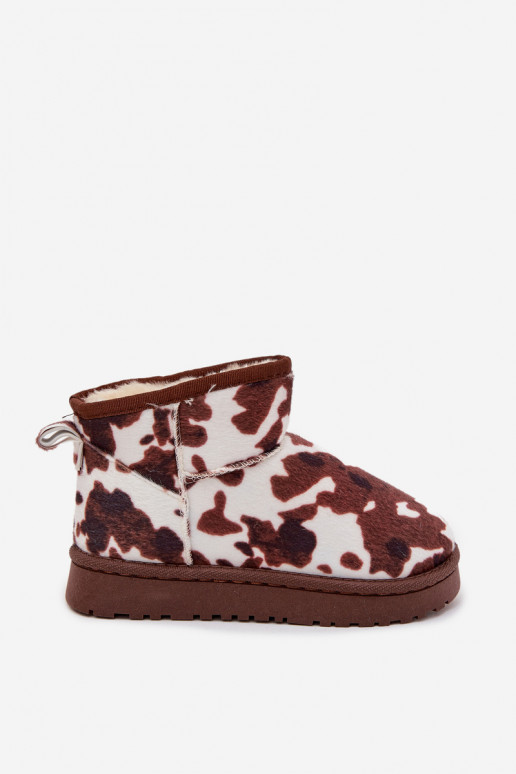 Schneestiefel Kindisch Jugend sich Zuarm laufen mit Fell innen IN Łaty INeiß-braune Farbe Mireya Schneestiefel Kindisch Jugend sich Zuarm laufen mit Fell innen IN Łaty INeiß-braune Farbe Mireya