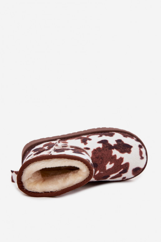 Schneestiefel Kindisch Jugend sich Zuarm laufen mit Fell innen IN Łaty INeiß-braune Farbe Mireya Schneestiefel Kindisch Jugend sich Zuarm laufen mit Fell innen IN Łaty INeiß-braune Farbe Mireya