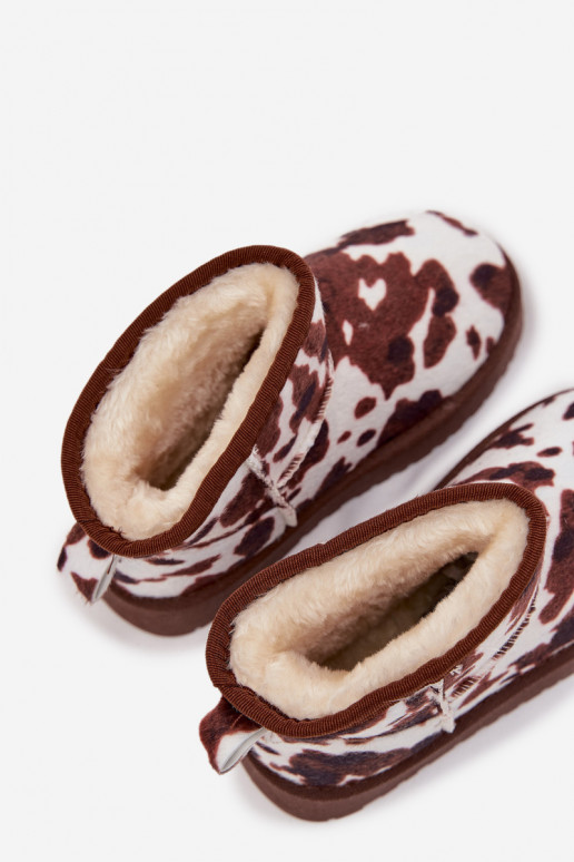 Schneestiefel Kindisch Jugend sich Zuarm laufen mit Fell innen IN Łaty INeiß-braune Farbe Mireya Schneestiefel Kindisch Jugend sich Zuarm laufen mit Fell innen IN Łaty INeiß-braune Farbe Mireya