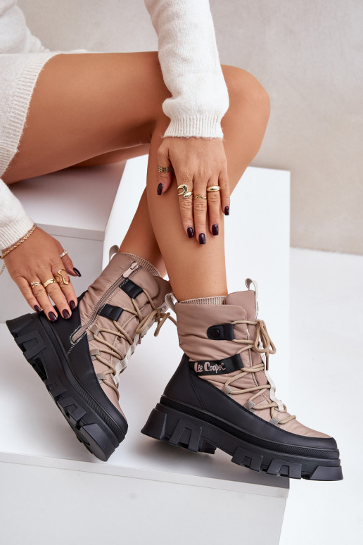 Schneestiefel Feminin Zum Schloss Lee Cooper LCJ-24-47-3143 Beige