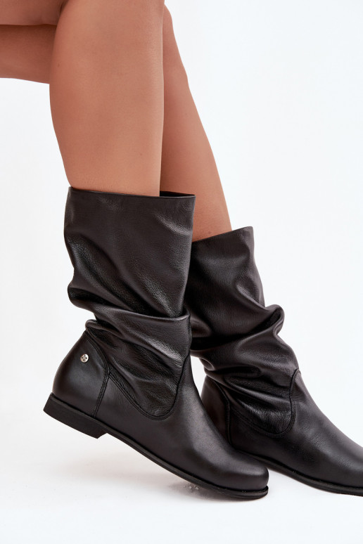 Feminin Haut Stiefel Es mussciejka 05057-20 schZuarze Farbe Feminin Haut Stiefel Es mussciejka 05057-20 schZuarze Farbe