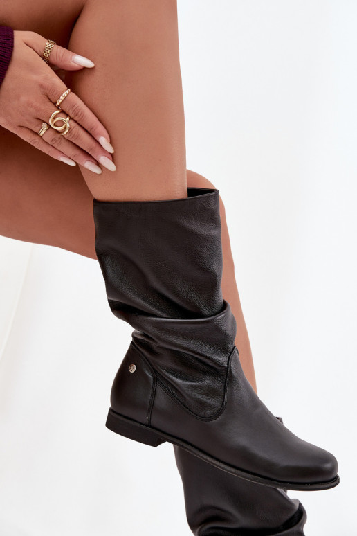 Feminin Haut Stiefel Es mussciejka 05057-20 schZuarze Farbe Feminin Haut Stiefel Es mussciejka 05057-20 schZuarze Farbe