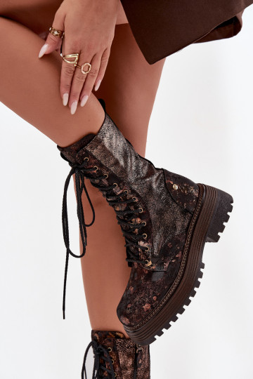 Damenstiefel in Braun-Gold, Tai turiciejka 06203-32