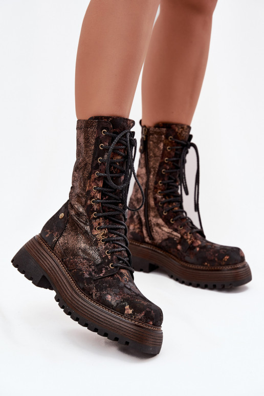 Damenstiefel hohe Reitstiefel Es mussciejka 06203-32 braun-goldene Farbe Damenstiefel hohe Reitstiefel Es mussciejka 06203-32 braun-goldene Farbe