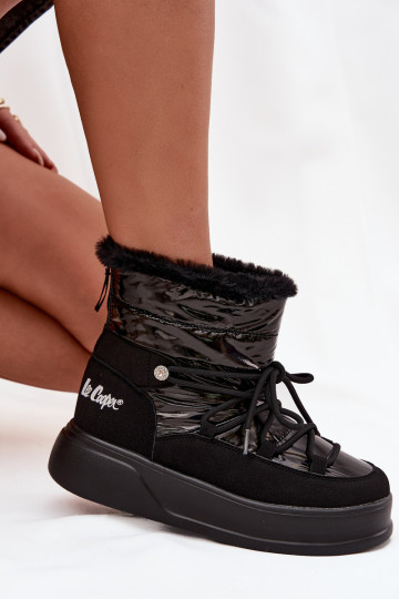 Schneestiefel Feminin mit einer Plattform Lee Cooper LCJ-25-03-3814 schZuarze Farbe