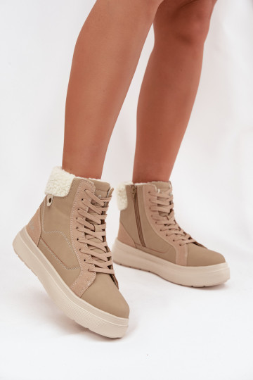 Damen Winterstiefel mit Fütterung Lee Cooper LCJ-25-01-3736 in Sandfarbe 2