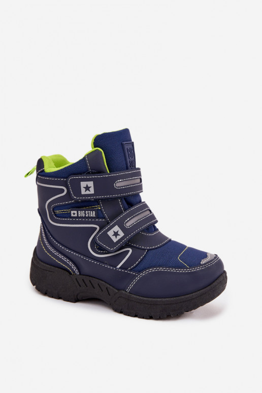 sich Zuarm laufen Schneestiefel für Kinder Schuhe Big Star OO374048 Dunkelblau