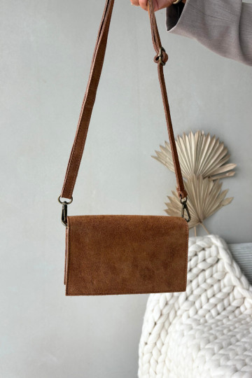 Braune Handtasche mit Natursuede-Einsatz Mirine 2