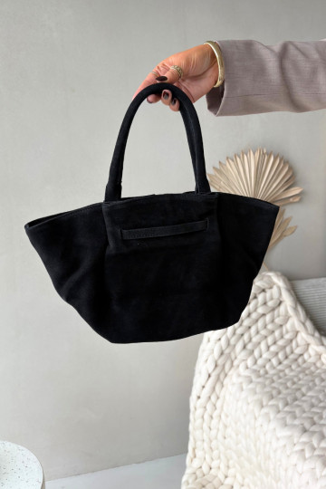 Schwarze Wildlederhandtasche Orselle