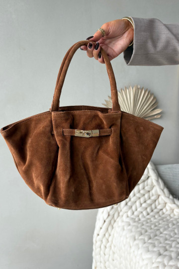 Braune Wildlederhandtasche Orselle