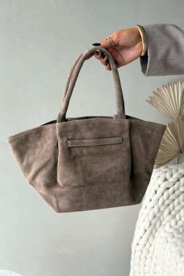 Elfenbeinfarbene Wildlederhandtasche Orselle 2