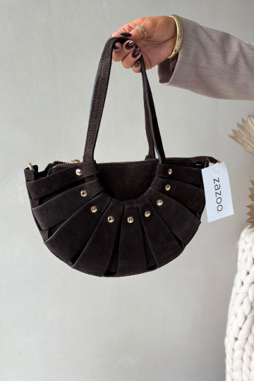 Schokoladenfarbene Wildlederhandtasche Tai turirivane
