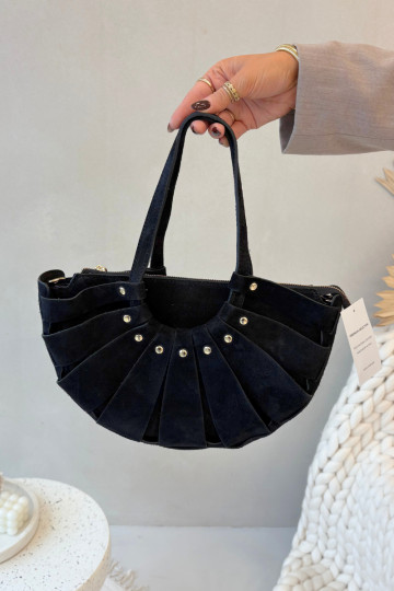 Schwarze Wildlederhandtasche Tialine 2
