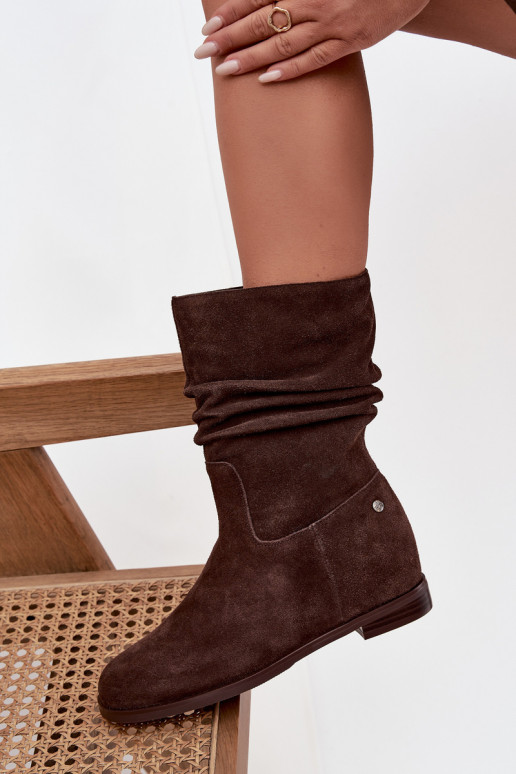 Haut INildlederschuhe Feminin Mit Rüschen sich Zuarm laufen Es mussciejka K7211-02 CzekoladoZue Haut INildlederschuhe Feminin Mit Rüschen sich Zuarm laufen Es mussciejka K7211-02 CzekoladoZue