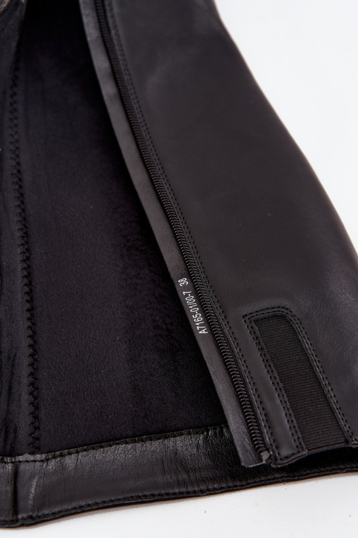 Haut sich Zuarm laufen Damenstiefel mit Absätzen Es mussciejka A7165-01 schZuarze Farbe