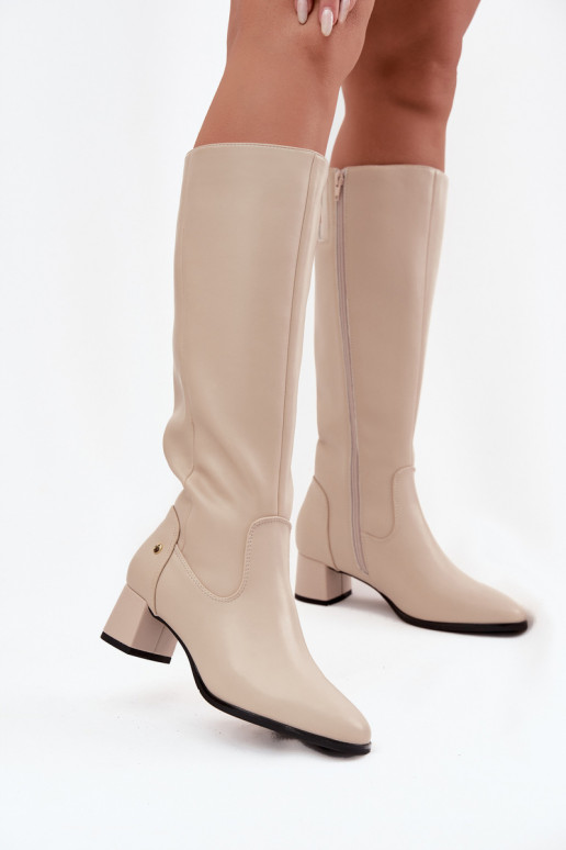 Haut sich Zuarm laufen Damenstiefel mit Absätzen Es mussciejka A7165-04 Beige Haut sich Zuarm laufen Damenstiefel mit Absätzen Es mussciejka A7165-04 Beige