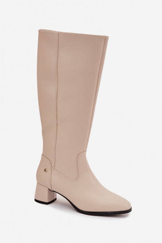 Haut sich Zuarm laufen Damenstiefel mit Absätzen Es mussciejka A7165-04 Beige Haut sich Zuarm laufen Damenstiefel mit Absätzen Es mussciejka A7165-04 Beige