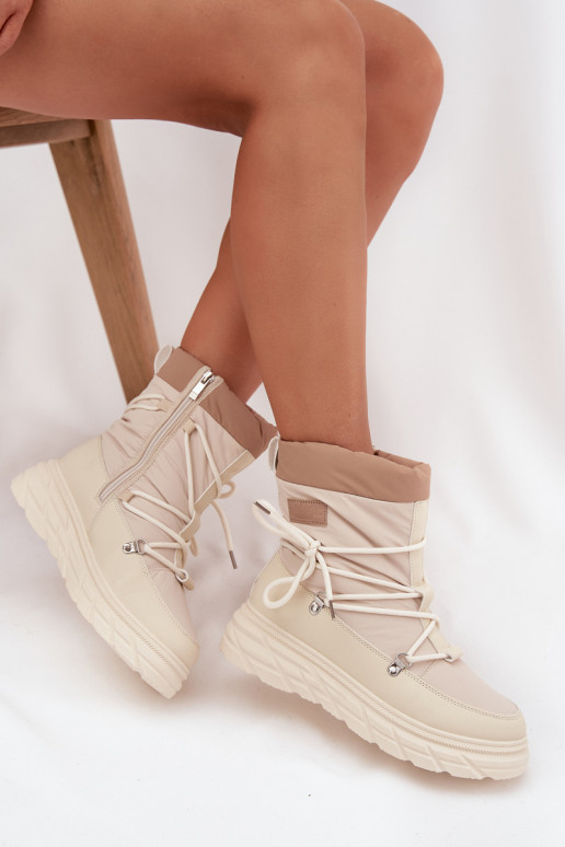 Schneestiefel Feminin Zum Schloss Lee Cooper LCJ-25-44-3931 Beige