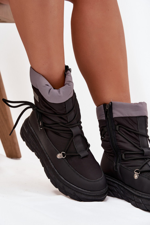 Schneestiefel Feminin Zum Schloss Lee Cooper LCJ-25-44-3930 schZuarze Farbe