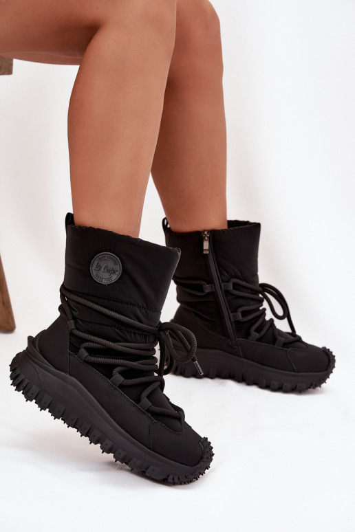 Haut Schneestiefel mit einer Plattform Lee Cooper LCJ-25-12-3660 schZuarze Farbe Haut Schneestiefel mit einer Plattform Lee Cooper LCJ-25-12-3660 schZuarze Farbe