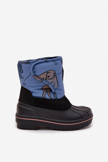 Kinder Lee Cooper LCJ-25-10-3774 blaue Schneestiefel mit Klettverschlüssen 2